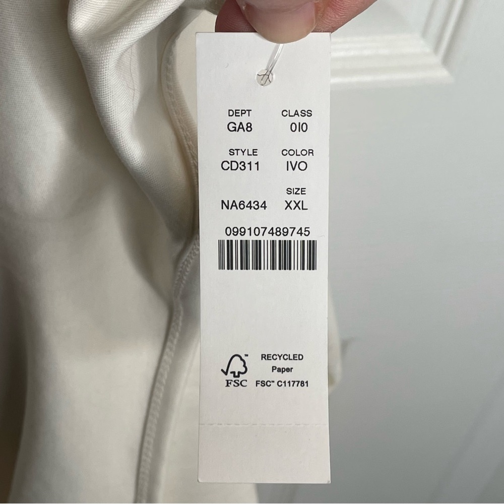 J. Crew Scoopback Bodysuit in Stretch Cotton Blend 2024 CD311 in Ivory XXL - Picture 12 of 12